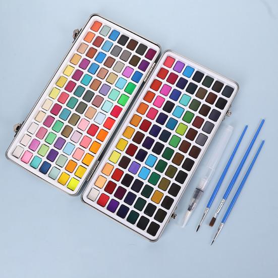 Watercolor Paint Set with Brush Portable Boxed Paints Set Pocket Artist Watercolor