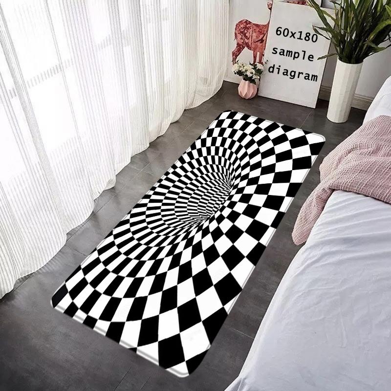 House Entrance Doormat 3D Vortex Geometric Optical Illusion Rug Hallway Carpet Foot Carpets Rugs Floor Mats Non-slip Home Decor