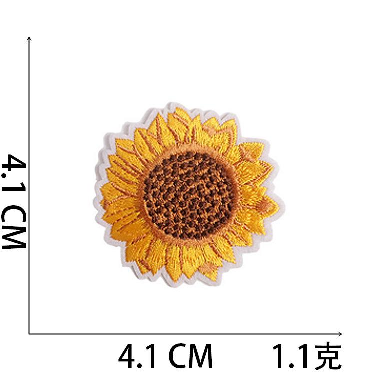 Computer Embroidery Label Cartoon Sunflower Patch Sticker Ironing Butterfly Embroidery Cloth Sticker Bag Decoration Small Red Flower Chapter Boy