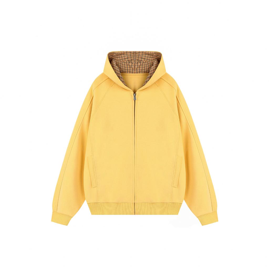 Plaid Cardigan Sweatshirt for Men and Women Autumn Loose Coat Casual Hoodie