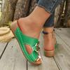 Fashion New Summer Round-toe Wedge Comfortable Open-toe Casual Slippers Fashionable Thick-soled Large-size Fish Mouth Slippers for Women