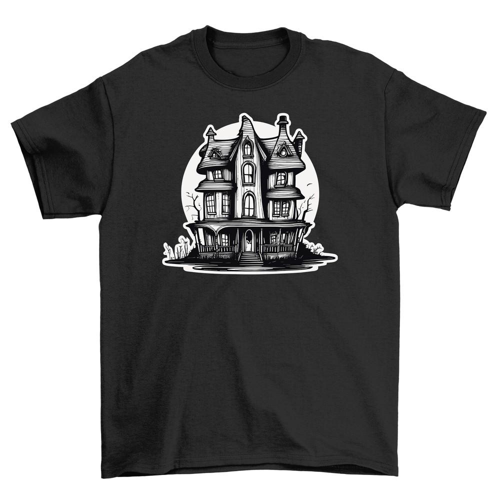 Haunted House Halloween_223 T-shirt - Spooky Fun! 100% Cotton, Funny Unisex Desi