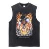 Attack on Titan Men's Gym Vest Summer Y2k Washed Vintage Print Tank Tops Women's Sleeveless Shirts Streetwear Anime Gifts