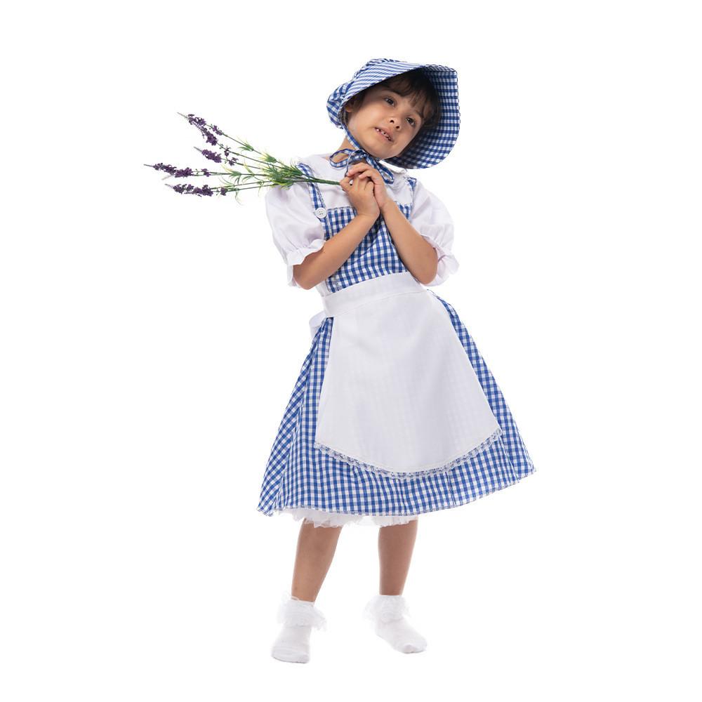 Peasant Girl Dress Women With Polyester Fabric For Cosplay And Stage Performances