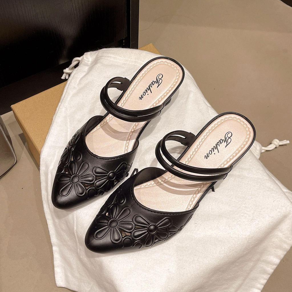 Yuzhihao Women's Summer Wedge Slippers - Hollow-Out Thick Heel Sandals with Single Strap.
