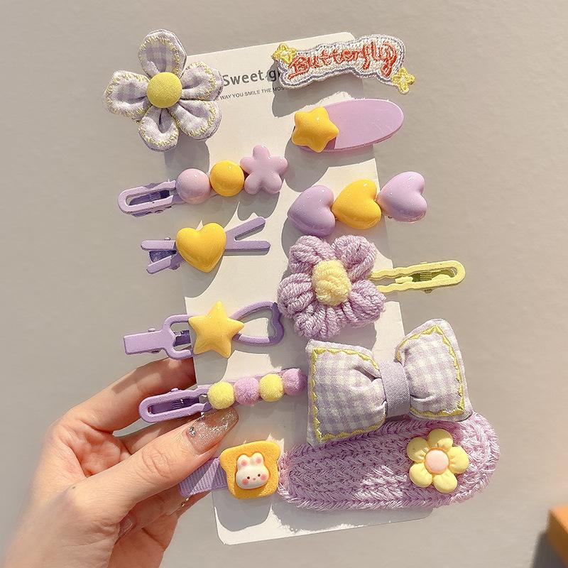 Children's Cute Plush Flower Hair Clips for Girls