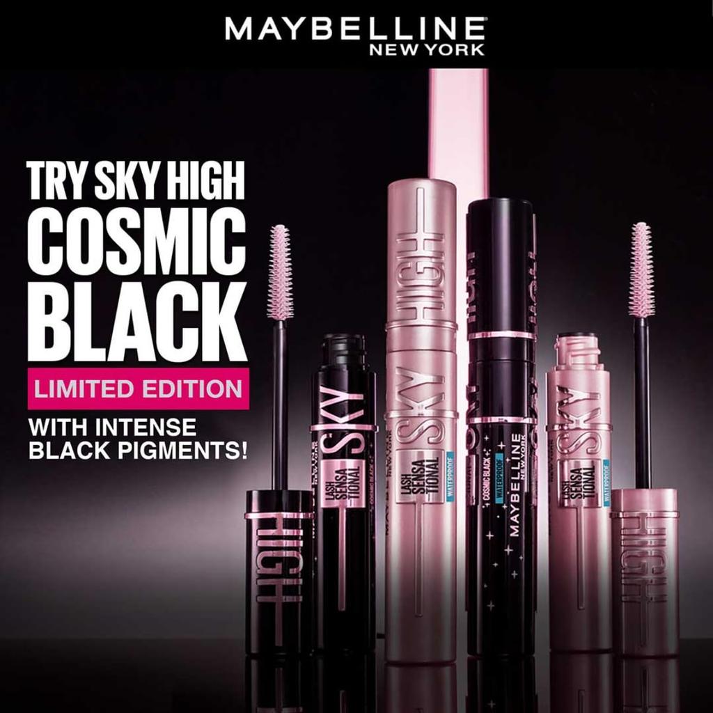 Maybelline New York Lash Sensational Sky High Mascara Black Waterproof Lengthening Volumizing 6 Ml For Fuller Longer Lashes