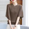 Summer 2026 Ice Silk Batwing Sleeve T-shirt for Women - Stylish, Short Sleeve, Middle-Aged Mom Fit