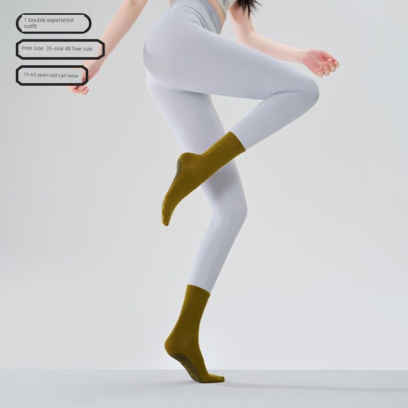 

Профессиональные нескользящие женские носки для йоги, носки для пилатеса, летние гольфы, компрессионные чулки для йоги с длинным голенищем [1 pair/Macaron] olive green_professional Non Slip