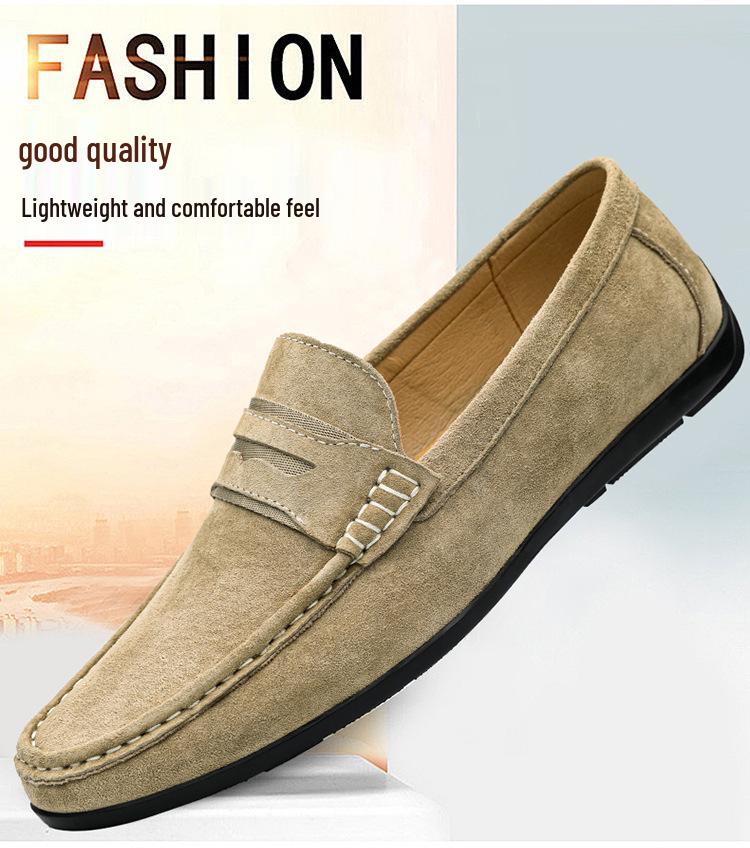 Men's Large Size Leather Slip-On Moccasin Loafers