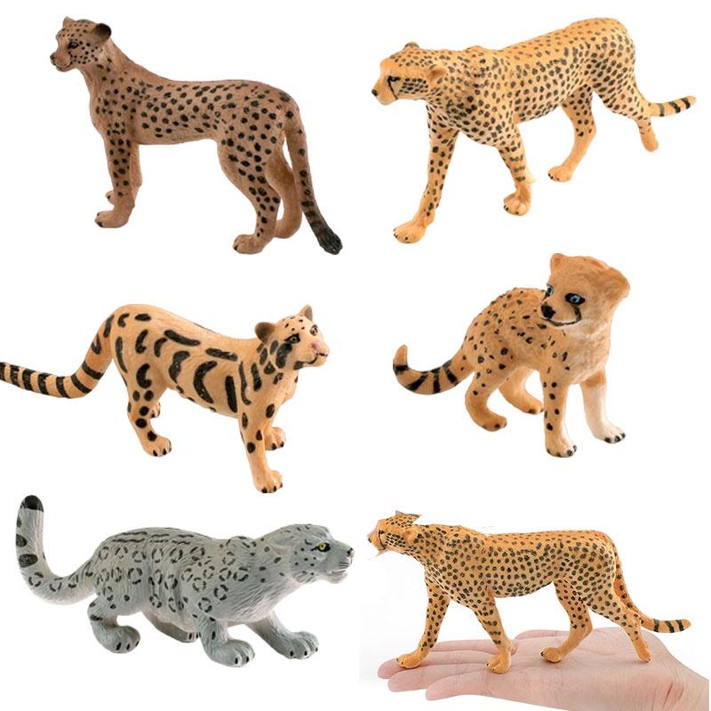 Realistic Leopard Model Toy Plastic Desktop Decoration 5-12.5cm Length 4-9.5cm Height
