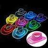 Glowing Decor Supplies Luminous Cowboy Hat LED Pearlescent Cowboy Cap Fashion Neon Light Hat For Party