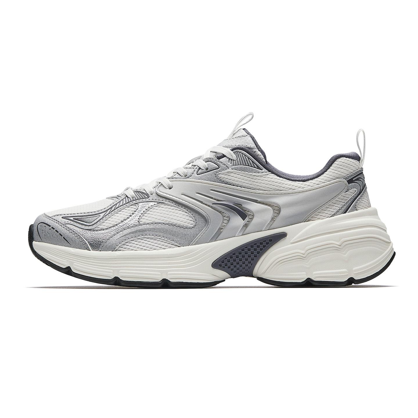 Anta AT959 Retro Low Top Running Shoes Mens White Silver Grey 912615501Q-1 41