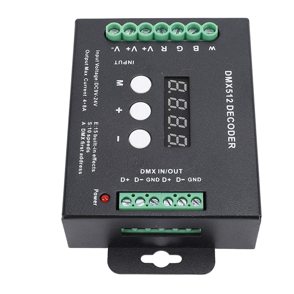 4CH Digital Display LED Decoder DMX512 Controller Constant Voltage RGBW Decoder for Stage Lighting