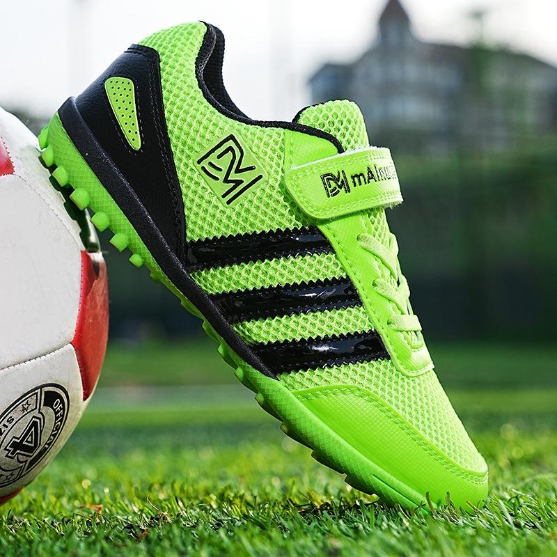 Kids' Soccer Shoes Breathable Mesh Upper Strap Non-slip Turf Sole Sports Shoes Sneakers