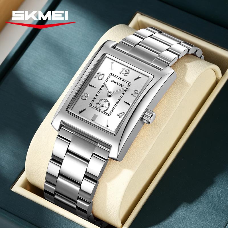 Men s Quartz Watch SKMEI Square Stainless Steel 30M Waterproof 2679