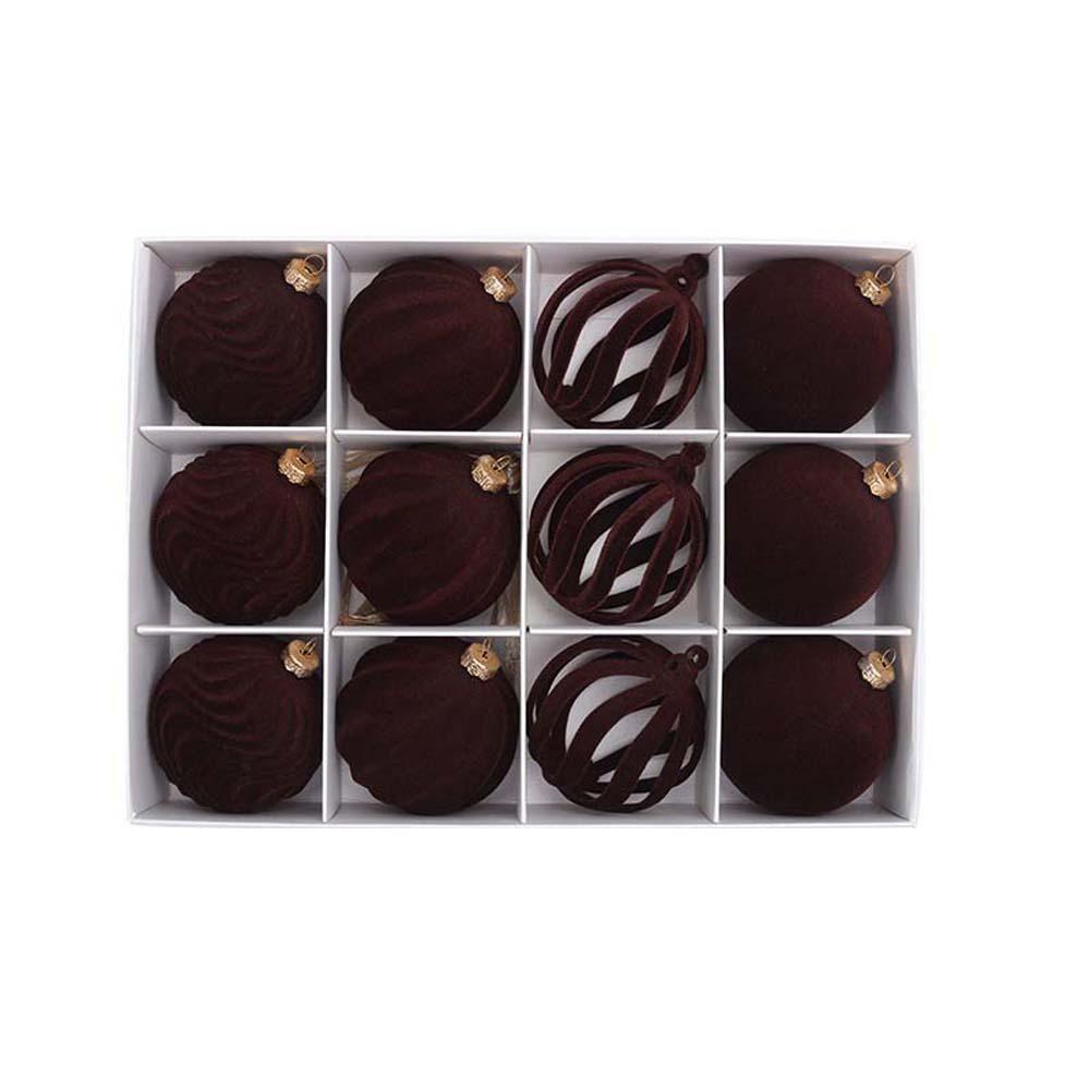 12pcs Plastic Christmas Balls Pendants Shatterproof Xmas Tree Hanging Balls  Holiday Party