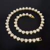 45CM New Hip Hop Tennis Chain Bracelet Necklace Shiny Heart Rhinestone CZ Fashion Rock Party Jewelry