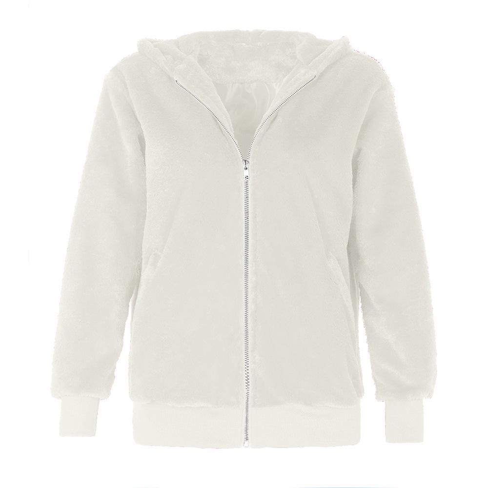 Women's Solid Color Mink Fur Hooded Short Coat - Autumn/Winter Fashion