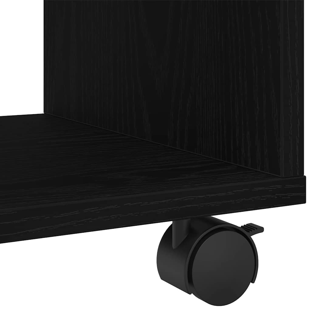 Side Table with Shelf Black Oak Effect 72 X 33 X 42.5 Cm