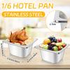 10 Set 1/6 Size Stainless Steel Hotel Pans With Lids 4" Deep Steam Table Pan Food Pan Lid With Handled Catering Food Storage Met