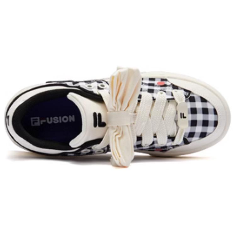 FILA Fusion Stack Comfortable Versatile Low-Top Sneakers Women sneakers White Black T12W432205FWA