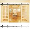 4m Double Door Arrow Type Barn Sliding Wood Door Track Kit Door Hanging Rail Pulley Set for