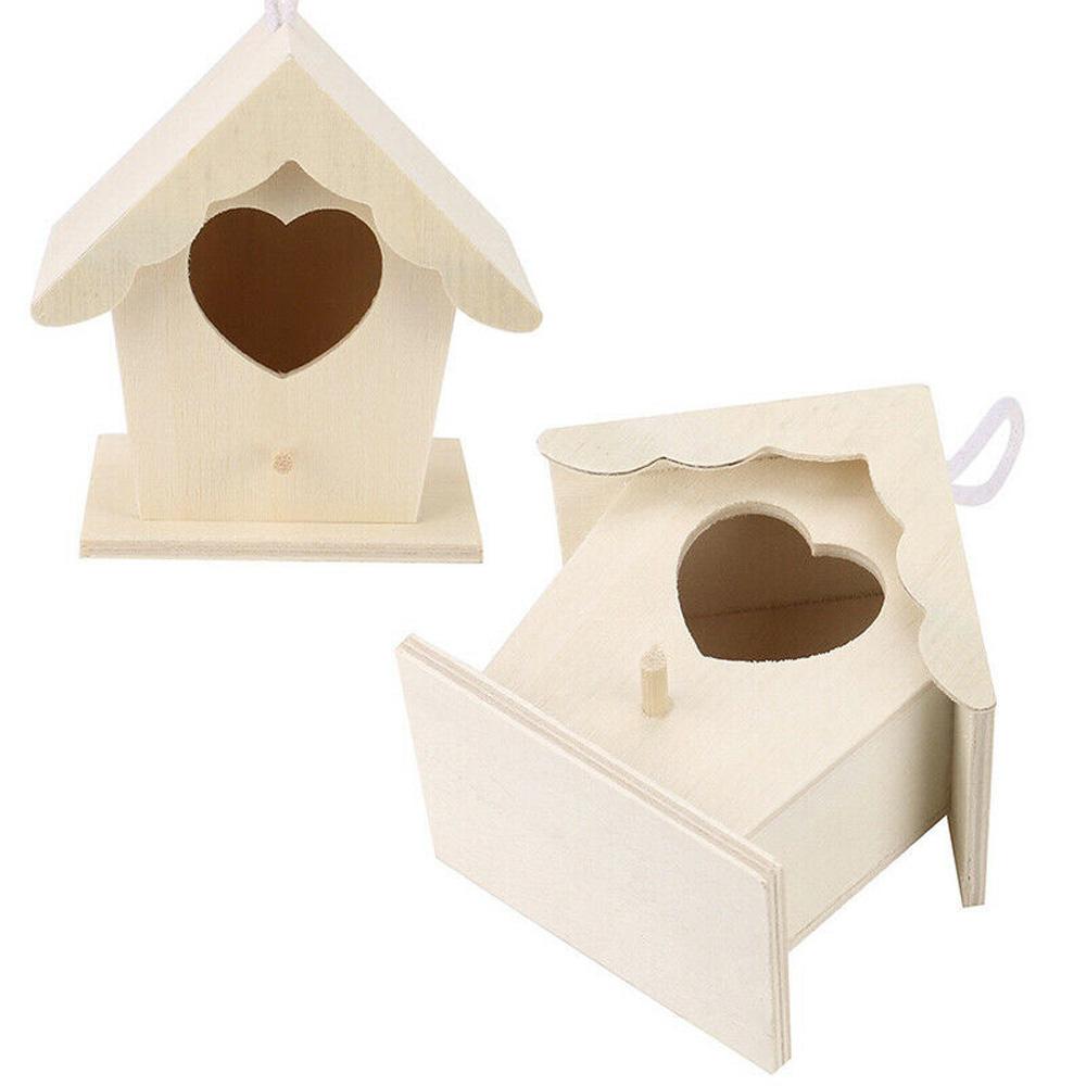 1pcs Wooden Bird House  for Nest Dox  for Nest House Bird Box Wooden Birdhouse Home Garden