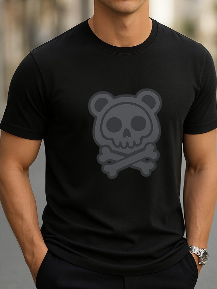 Black Skull Bear T-Shirt Streetwear Graphic Tee Urban Gothic Style Unisex Tee Unisex T-Shirt S