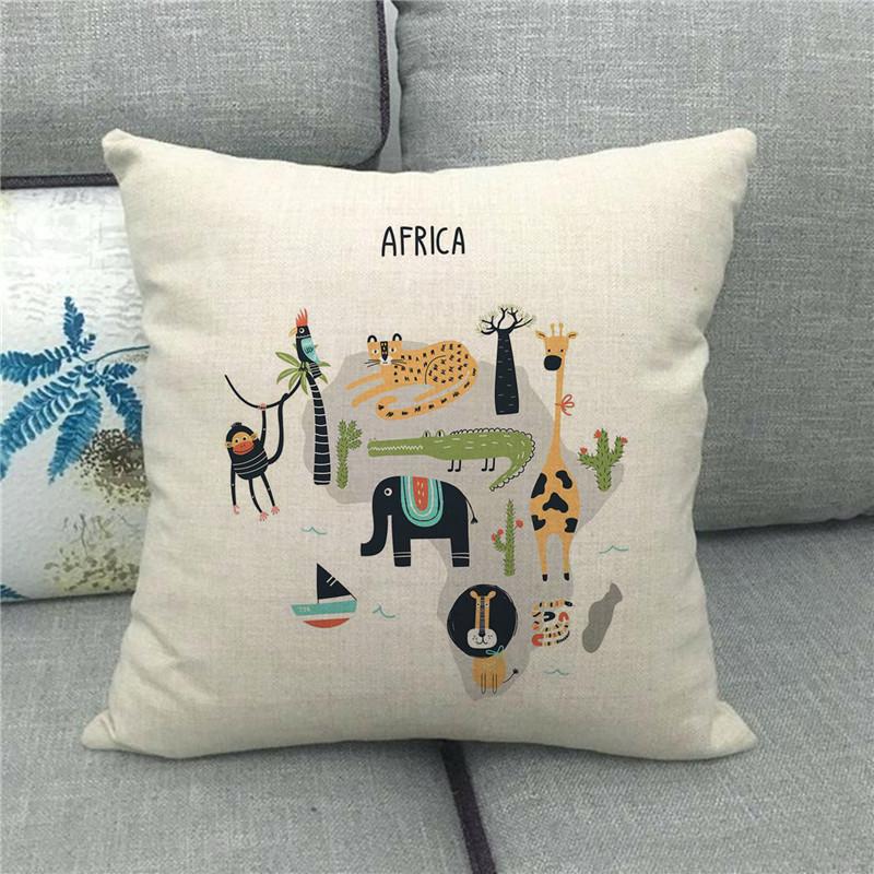 African continent thumbnail Digital printing short plush pillow covers for car sofa office cushion cover home goods 60x60cm