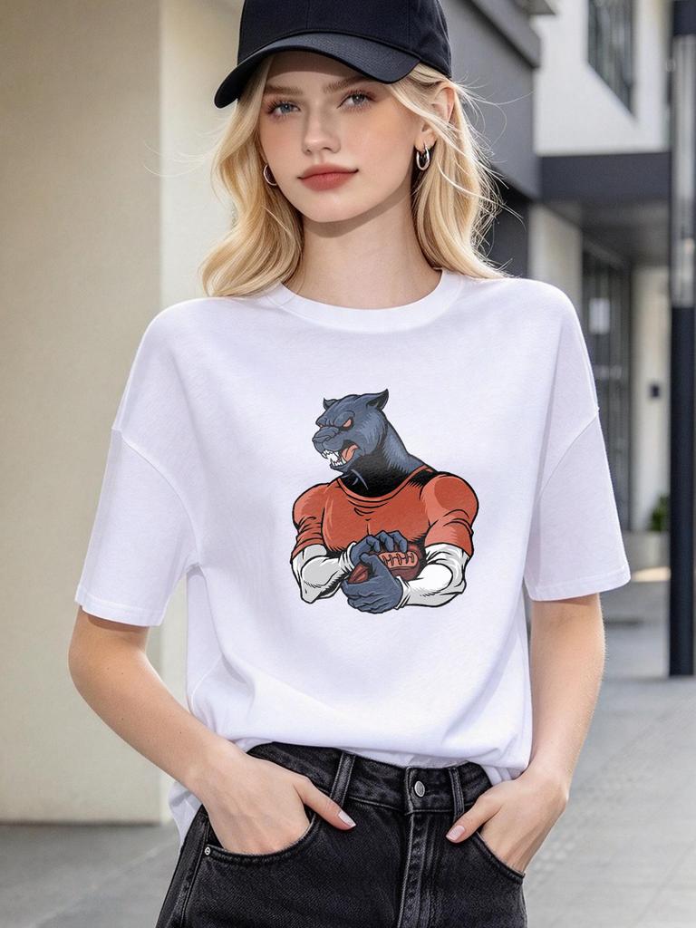 Unisex T Shirt Cool Panther Rugby Print Casual Daily Soft Comfortable Fashion Top