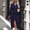 European & American Autumn Casual Long Sleeve Shirt Dress