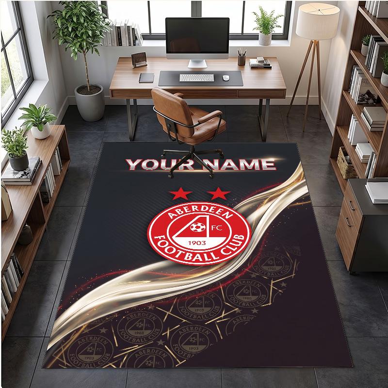 Crystal Velvet Rug Aberdeen FC Print Custom Name Text Floor Mat Home Decor