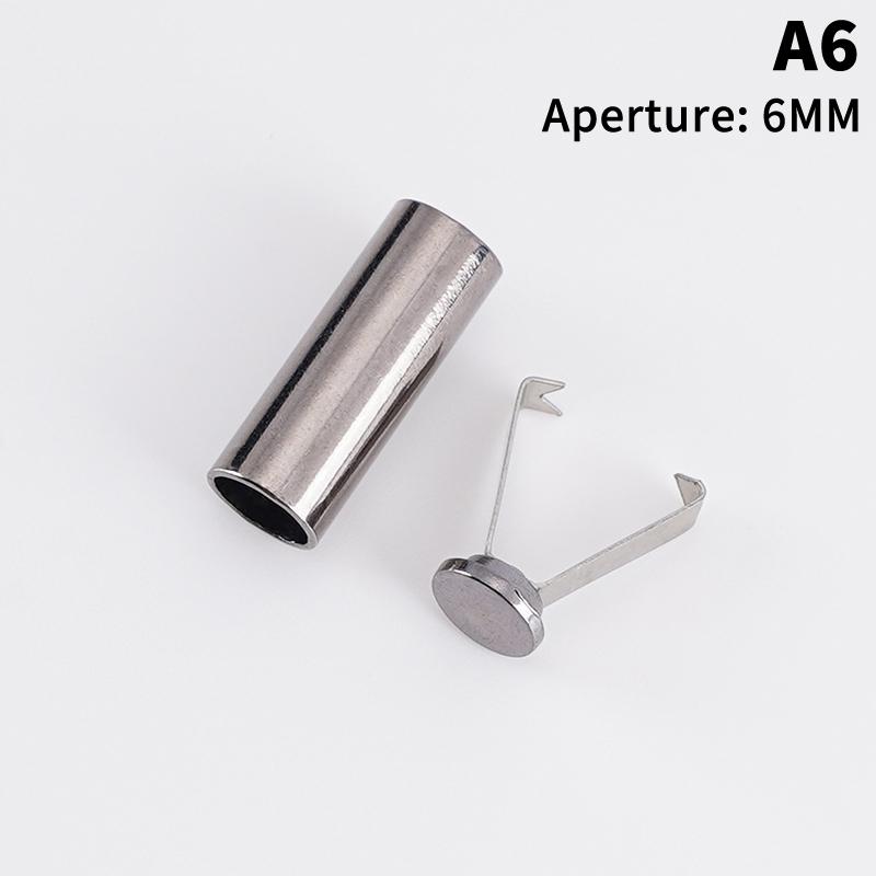 

10/20 Sets DIY Bag Shoes Garment Lanyard Accessories Metal Rope Ends Stopper Button Cord End Lock Cap Hanging Bell Buckle 6mm Gun color 10pcs