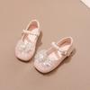 Girls' shoes Children's princess shoes Crystal leather shoes Sparkling 2025 new spring and summer little girl soft sole gift