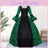 Elegant Vintage Floral Print Maxi Dress With U Neckline And Long Flared Sleeves In Multiple Colors