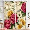 2pcs,2D Plane Printing Curtains Roller Blinds Pastel Floral Burst Versatile Fabric (without Rod) Art Deco Festive Use for Living