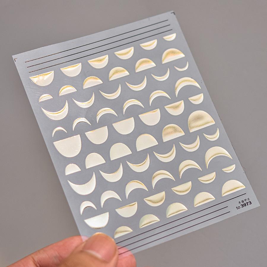 Позолоченный полукруг для ногтей наклейка своими руками креативное украшение to3973-SLIVER — фото 8