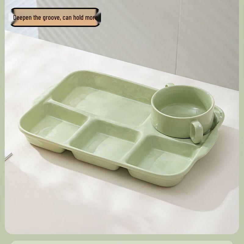 Керамическая тарелка для еды с 4 отделениями Jiakangming One Size