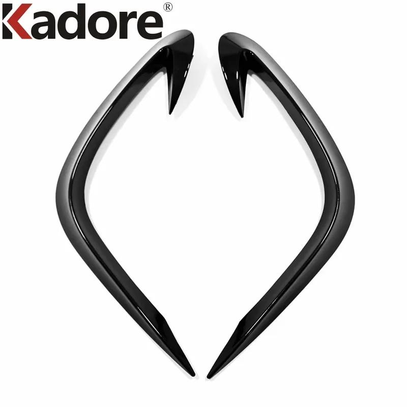 Front Fog Light Lamp Eyebrow Cover Trim For Toyota Highlander Hybrid - 2024 Black Car Foglight Eyelid Strip Accessories