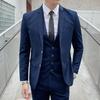 2022 Men's Solid Color Two-Button Suit & Trousers Set
