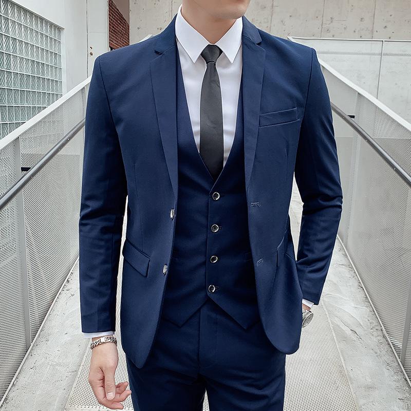 2022 Men's Solid Color Two-Button Suit & Trousers Set