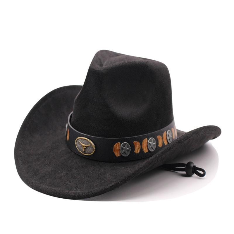Cowboy Hat With Chain And Starry Sky Compass For Western Style Men And Women