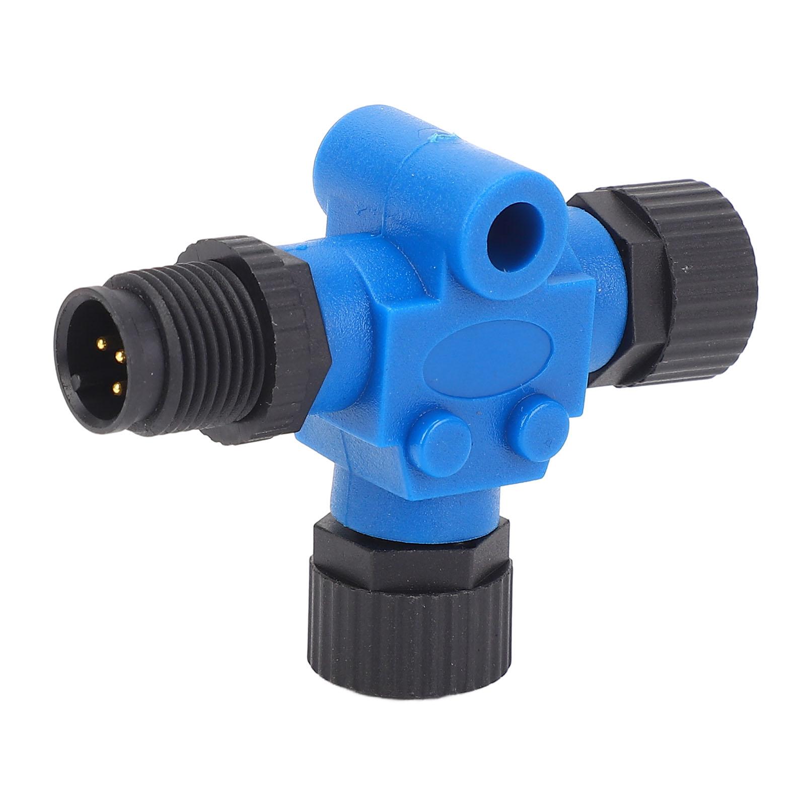 

for NMEA 2000 Marine T Connector M12 5 Pin IP67 Water Resistant Stable Connection Backbone Cable Tee Terminator for синій