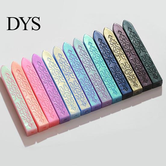 Premium Wax for Seal Stamping 6PCS Aurora Sealing Sticks, Multi-color Gradient Strips, Without Handmade Sticks Stationery Core Stamp, Envelopes