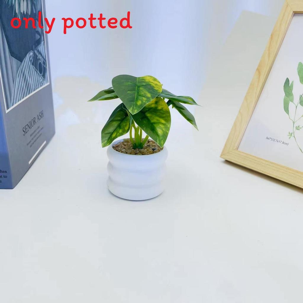 

Simulation Leaves 8 Epipremnum Aureum Potted Artificial Plant Ornament Decor HeartGreen