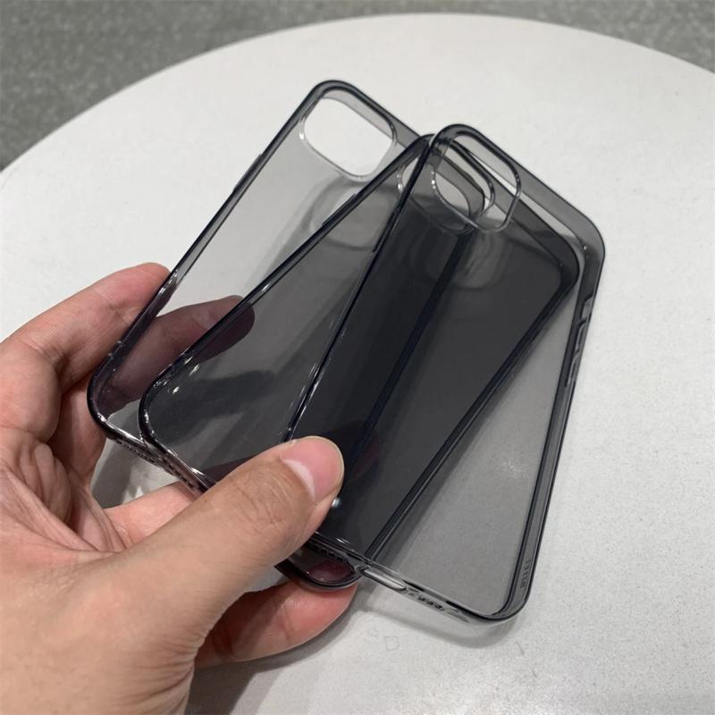 Ultra Thin Black Clear Case for iPhone 15 14 13 12 11 pro Max mini Xs XR x 7 8 plus 6S transparent soft TPU silicone back cover