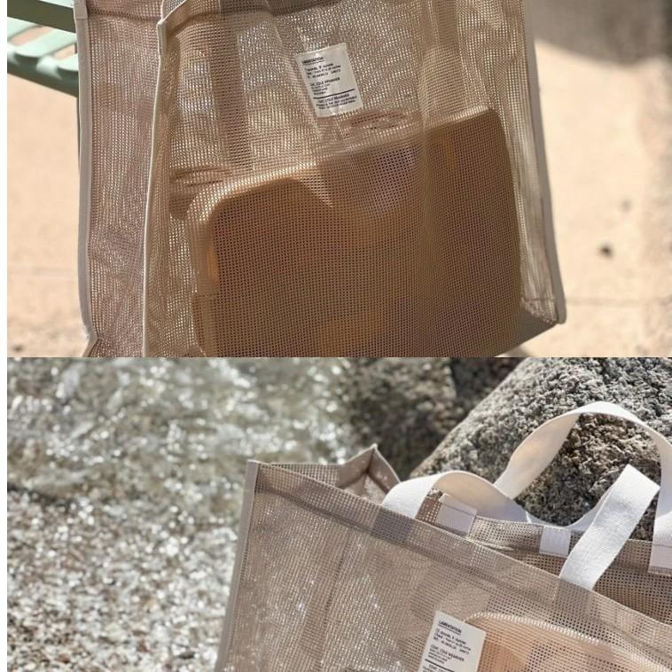 Korean INS Beach Bag Storage Bag Large Capacity Swimming Sports Fitness Bag Handheld Hollow Mesh Bag