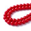 Roter Korallenquarz Onyx Stein Zinnober Perlen 15" Strang Glatte Lose Zwischenperlen 4/6/8/10/12mm für Schmuckherstellung DIY Armbänder Zubehör