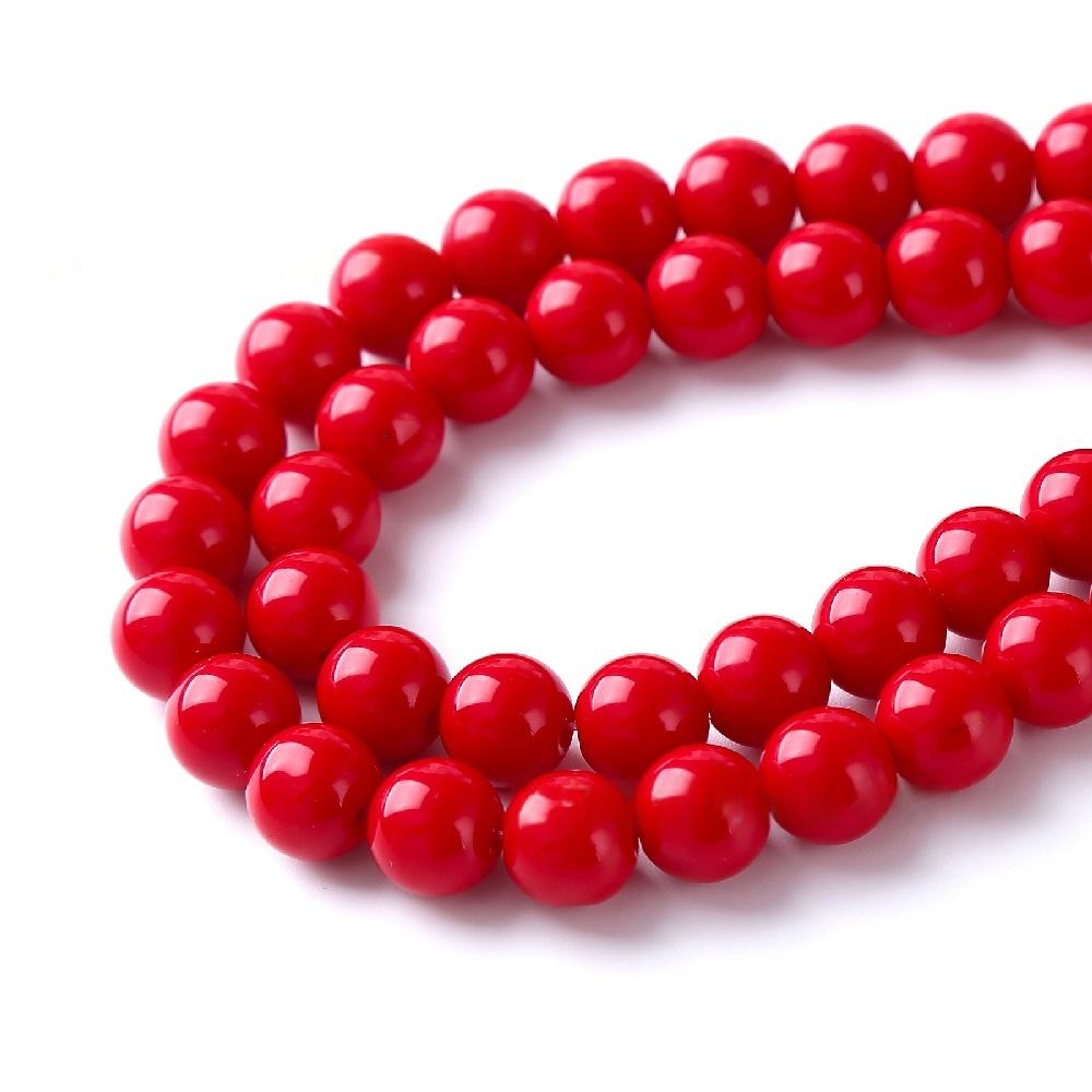 Roter Korallenquarz Onyx Stein Zinnober Perlen 15" Strang Glatte Lose Zwischenperlen 4/6/8/10/12mm für Schmuckherstellung DIY Armbänder Zubehör